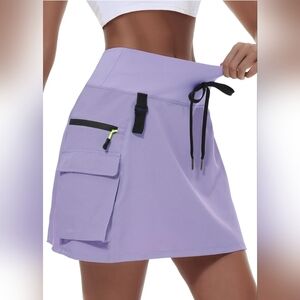 Lilac Utility Pocket Skort with Drawstring